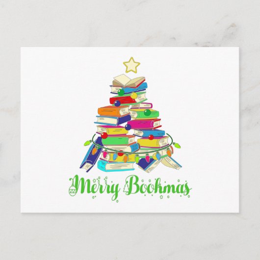 ブッククリスマスツリー、ブックラバークリスマス ポストカード (正面)