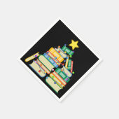 ブッククリスマスツリーII スタンダードカクテルナプキン (角)