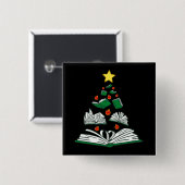 ブッククリスマスツリーIII 缶バッジ (正面&裏面)