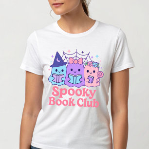 ブックク不気味ラブかわいい幽霊読ズ Tシャツ