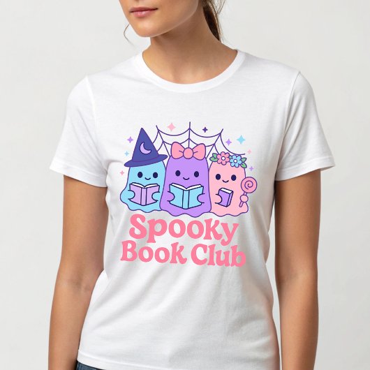 ブックク不気味ラブかわいい幽霊読ズ Tシャツ