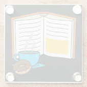 ブックコーヒーとドーナツの漫画 ガラスコースター (裏面)