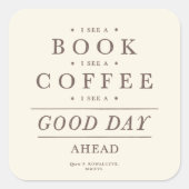 ブックコーヒーヴィンテージ引用文 スクエアシール (正面)