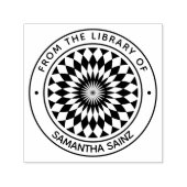 ブックゴムSのライブラリからの光学錯覚 セルフインキングスタンプ (デザイン)