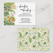 ブックサファリの動物の赤ちゃんシャワーカードを持って来る プレイスカード (正面/裏面)