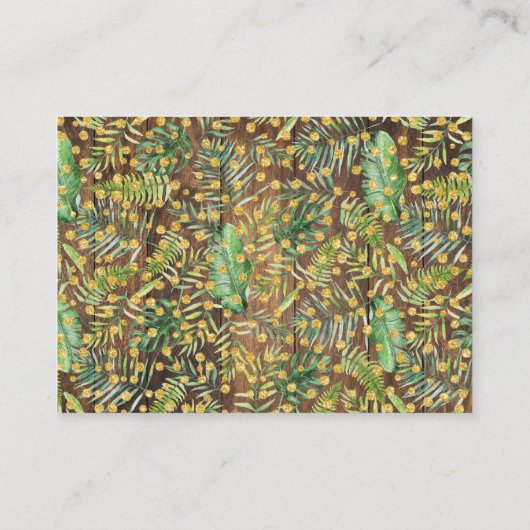 ブックサファリ素朴の赤ちゃんシャワーカードを持ち込む プレイスカード (裏面)