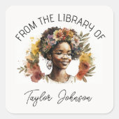 ブックシール,蔵書票名前をカスタムするラベル スクエアシール (正面)