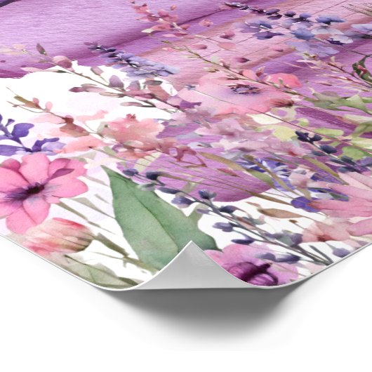 ブックスお洒落蝶とワイルドフラワーウェルカム ポスター (角)