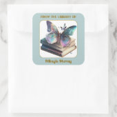 ブックスアンド蝶蔵書票 スクエアシール (バッグ)