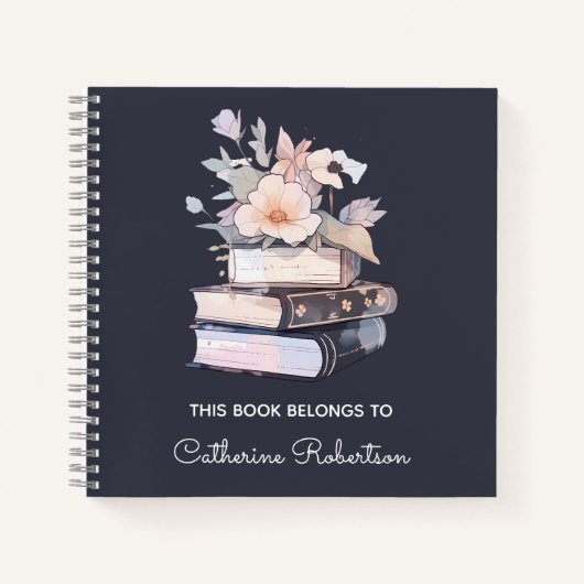 ブックスタックこのブックは名前蔵書票 ノートブック (正面)