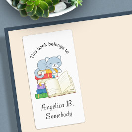 ブックスタックのかわいい猫たち – 蔵書票