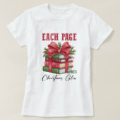 ブックスタッククリスマスTシャツ Tシャツ (デザイン正面)