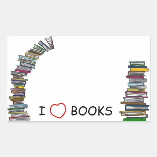 ブックスタックステッカー蔵書票 長方形シール (正面)