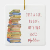 ブックスタックブックラバーセラミックオーナメント セラミックオーナメント (裏面)