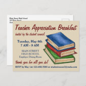 ブックスタック先生の削除パーティの招待状 ポストカード (正面/裏面)