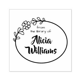 ブックスタンプ、フローラ枠 ラバースタンプ