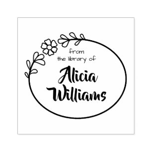 ブックスタンプ、フローラ枠 ラバースタンプ