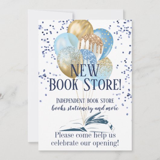 ブックストアのビジネスの開始 招待状 (正面)