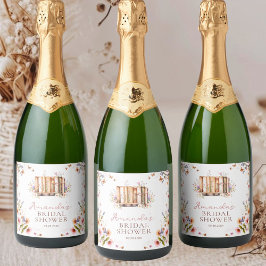  ブックストア フローラル ワイルドフラワー ブライズシャワー スパークリングワインラベル