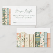 ブックストーリーテーマおむつラッフルチケット エンクロージャーカード (正面/裏面)