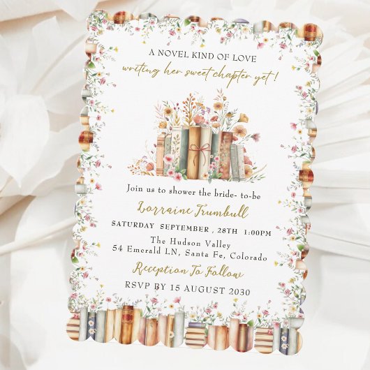 ブックストーリー小説の種類の愛ブライダルシャワー 招待状