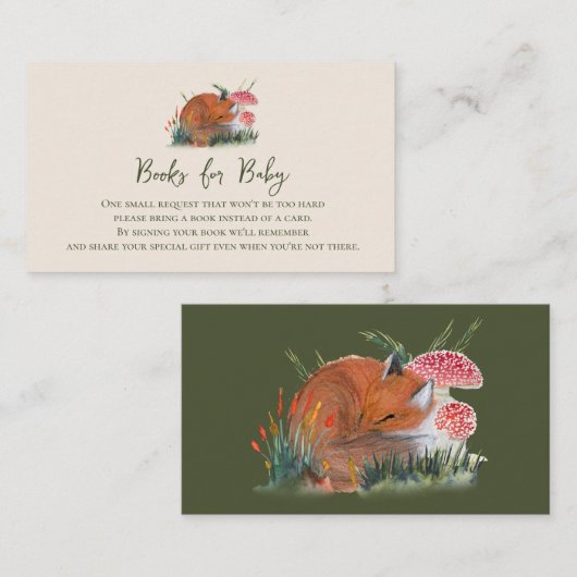 ブックスフォーベビー秋ウッドランドキツネ エンクロージャーカード (正面/裏面)