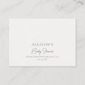 ブックスベイビーシャワーボホパンパスグリーンリーニュートラル エンクロージャーカード (裏面)