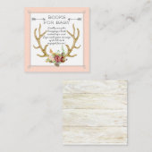 ブックスベビーチケットボホディアアントラー赤面バラ スクエア名刺 (正面/裏面)