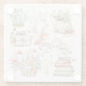 ブックスマッシュルームフローラお洒落コテージコア ガラスコースター (裏面)