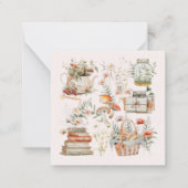 ブックスマッシュルームフローラお洒落コテージコア ノートカード (正面)