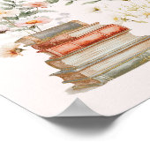 ブックスマッシュルームフローラお洒落コテージコア ポスター (角)