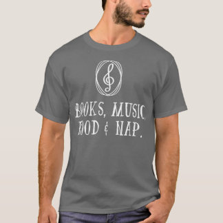 ブックスミュージックフード昼寝 Tシャツ