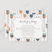 ブックスリクエストトライバルアローズネイビーオレンジティール（緑がかった色） エンクロージャーカード (正面/裏面)