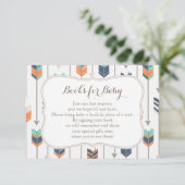 ブックスリクエストトライバルアローズネイビーオレンジティール（緑がかった色） エンクロージャーカード (スタンド正面)