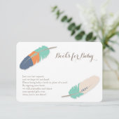 ブックスリクエストボホフェザーネイビーオレンジ&ティール（緑がかった色） エンクロージャーカード (スタンド正面)