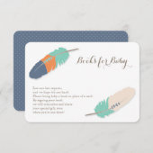 ブックスリクエストボホフェザーネイビーオレンジ&ティール（緑がかった色） エンクロージャーカード (正面/裏面)