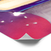 ブックス&ブルーフラワーウォーターカラースクリプトカスタム引用文 ポスター (角)