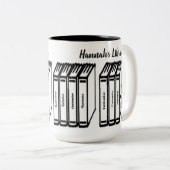 ブックタイトルパーソナライズされたライブラリの白 ツートーンマグカップ (正面右)