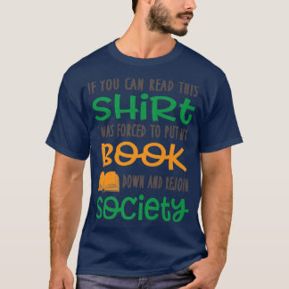 ブックダウンと再入会ソサエティおもしろいーのブックラバーギフト Tシャツ