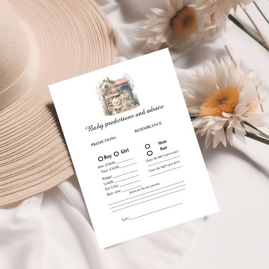 ブックチャプターベビー予測赤ちゃんシャワーゲームカード アドバイスカード