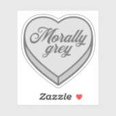 ブックッシュキャンディハート – モラリーグレー シール (シート)