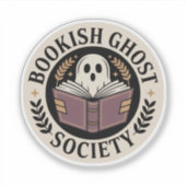 ブックッシュ幽霊ソサエティ – コージー不気味バッジ シール (正面)