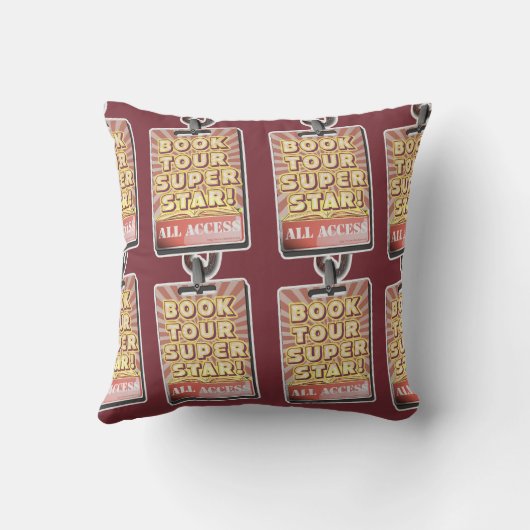 ブックツアースーパースターおもしろい作家デザイン クッション (裏面)