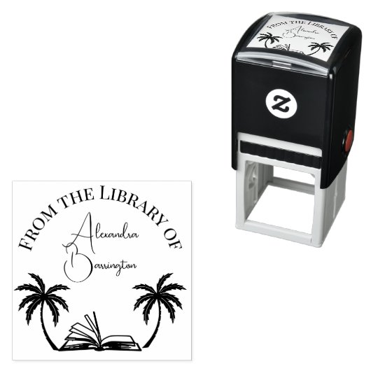 ブックツリーとパームツリー#1ライブラリスクリプト名 セルフインキングスタンプ (インサイチュ)