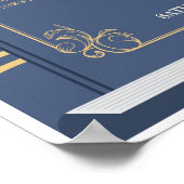 ブックテーブル結婚シーツのライブラリNavy 8テーブル ポスター (角)