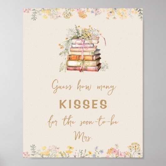 ブックテーマいくつのキスブライダルシャワーゲーム ポスター (正面)