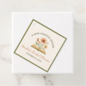 ブックテーマのブライズシャワー - 水彩フラワーリース フェイバータグ (インサイチュ)