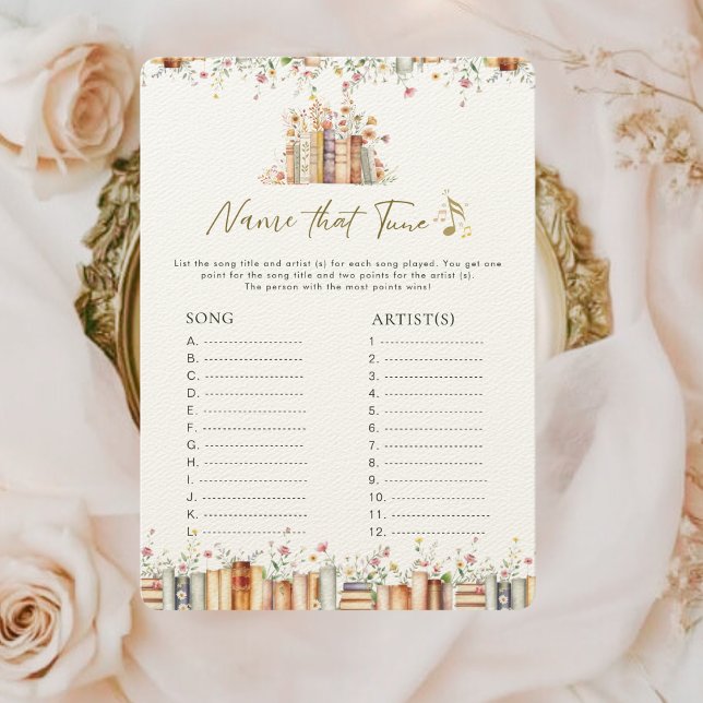 ブックテーマの名前Tuneブライダルシャワーゲーム (クリエイターアップロード済み)