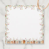 ブックテーマの花のウェディングシャワーお礼 フェイバータグ (裏面)