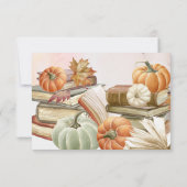 ブックテーマカボチャ秋ベビーシャワー サンキューカード (裏面)